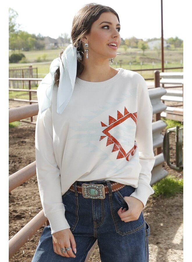 Southwestern Print Sweatshirt