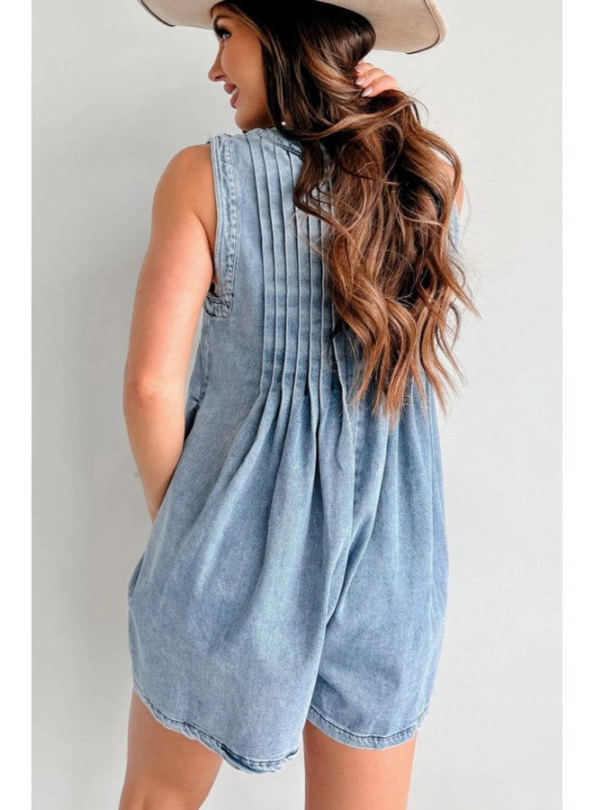 Ladies' Sleeveless Denim Romper
