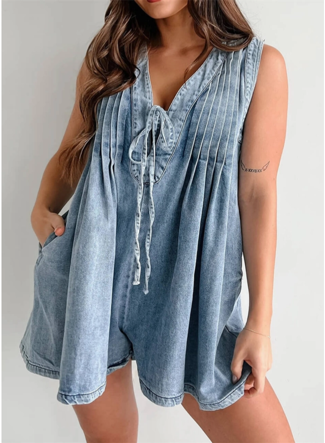 Ladies' Sleeveless Denim Romper