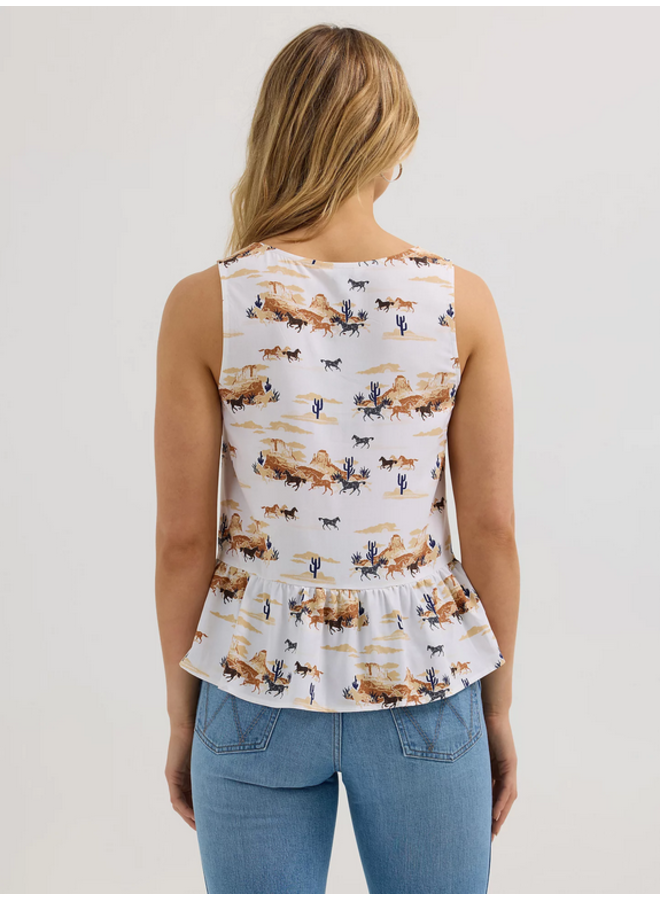 Ladies' V-Neck Peplum Tank