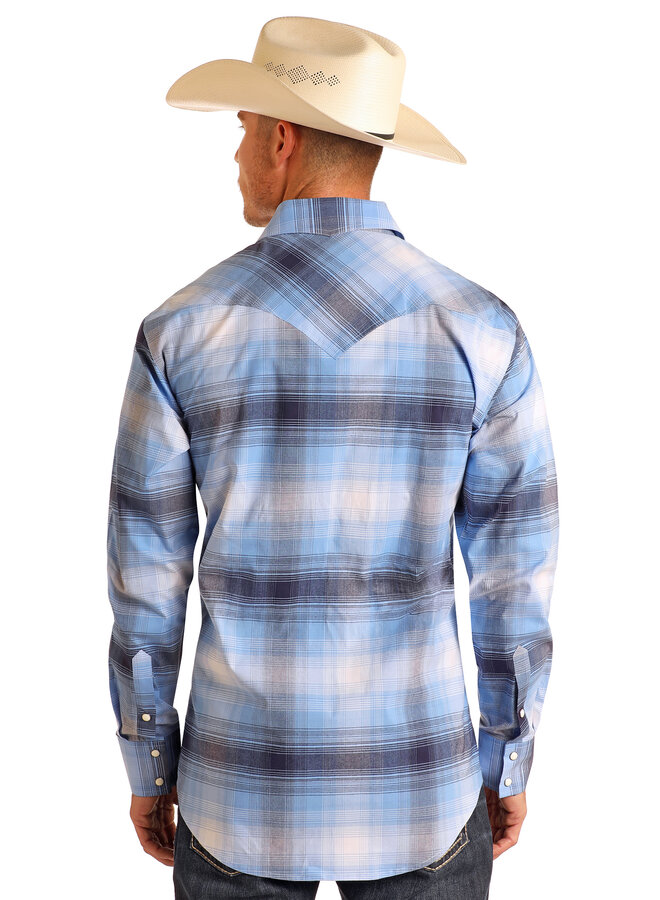 Men's 5857 Plaid Long Sleeve Snap