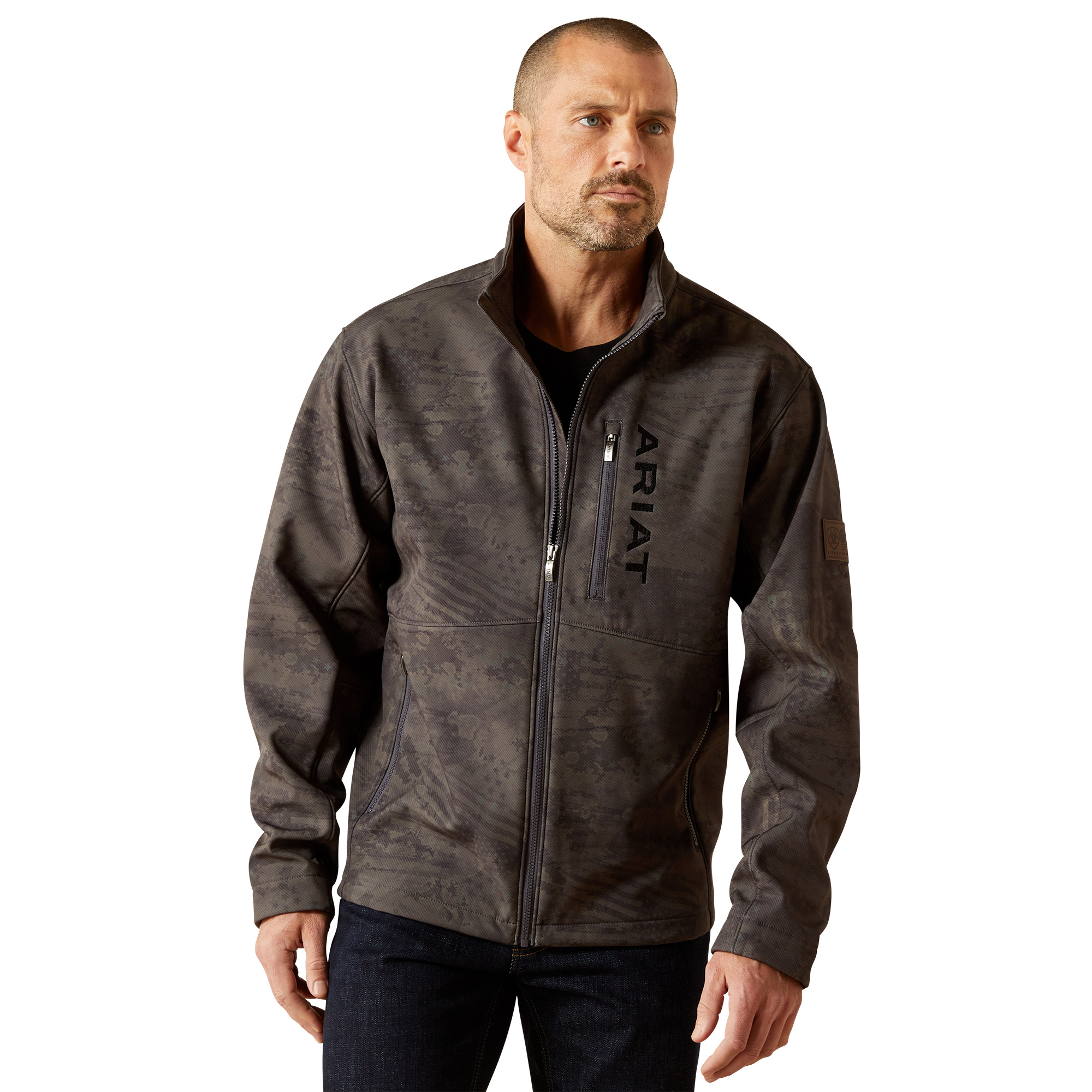 ARIAT Men's Sponsor Patriot Hoodie - Grey Athletic Fleece Pullover