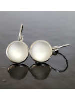 Bijoux Le Fil d'Ariane Boucles d'oreille leviers blanc-transparent, verre recyclé