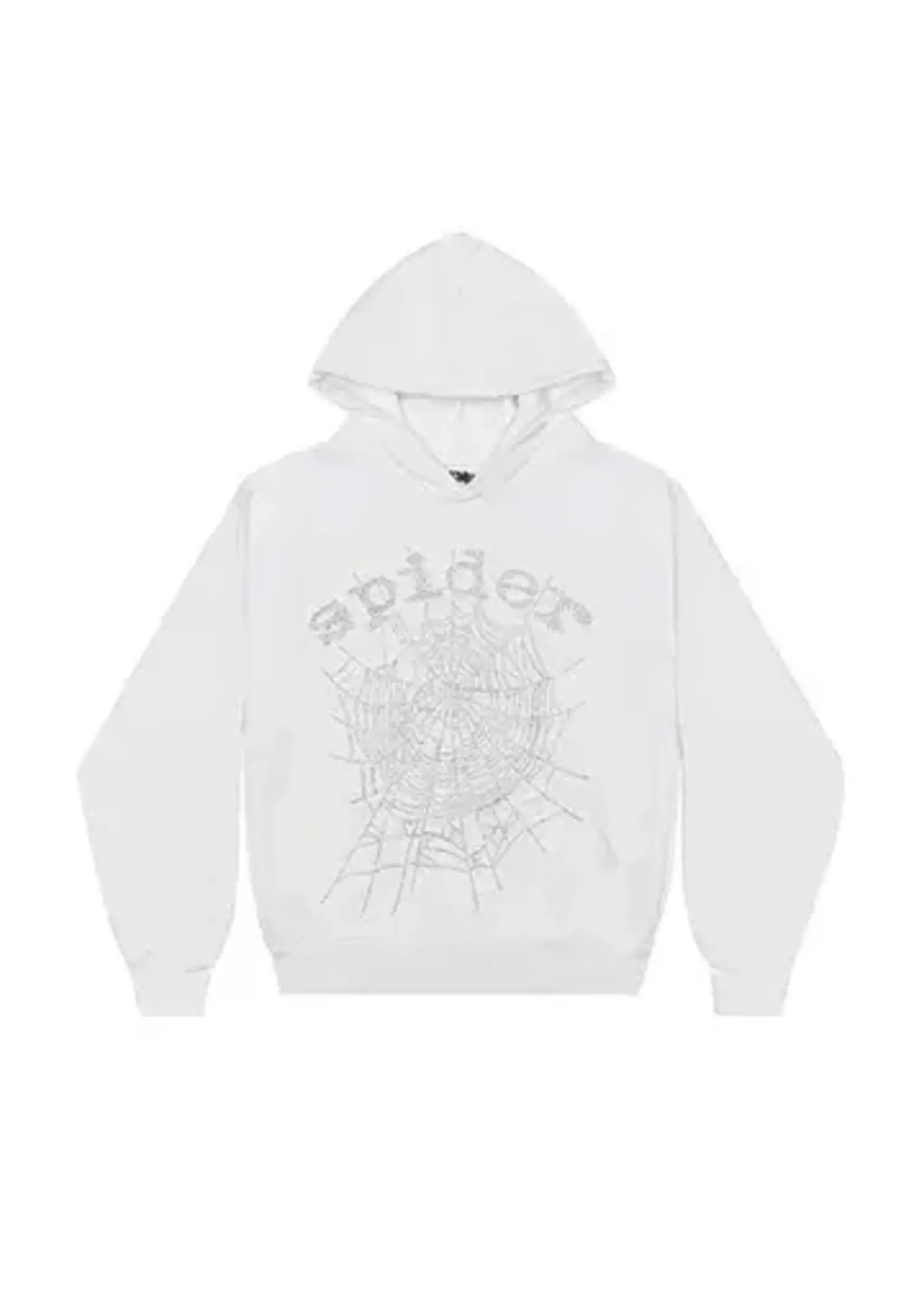 Sp5der OG Rhinestone Hoodie White Sole and Laces