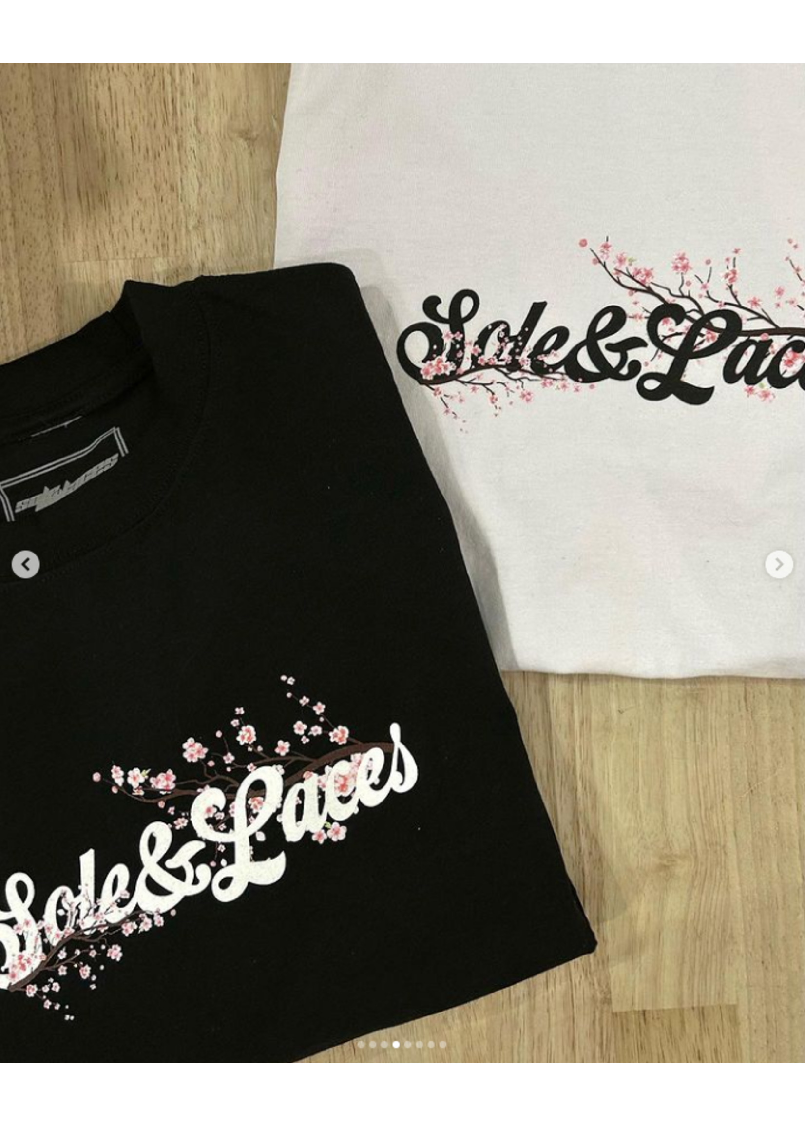 Sole and Laces Tee Cherry  Blossom Black