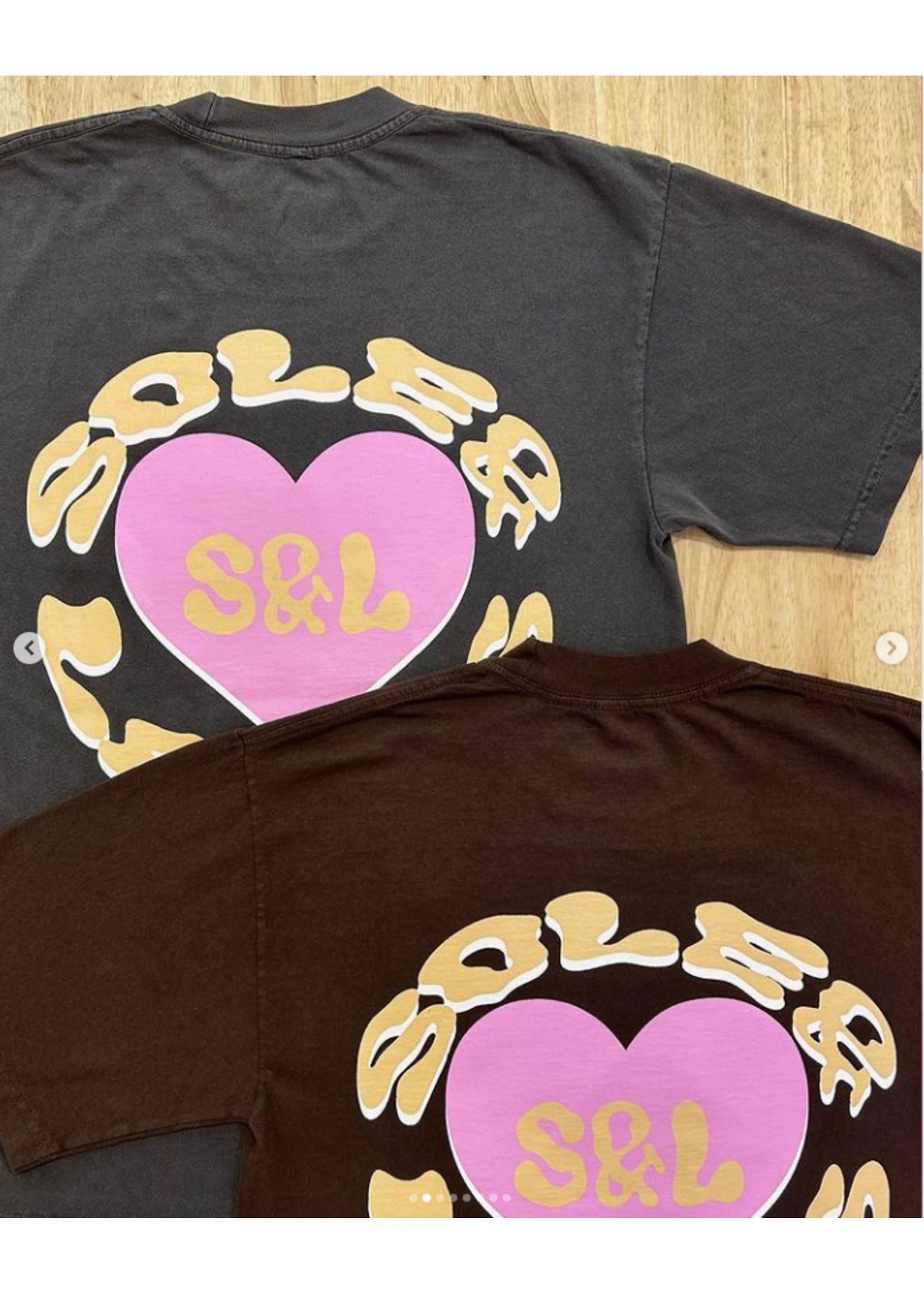 Sole and Laces Tee Heart Washed Black