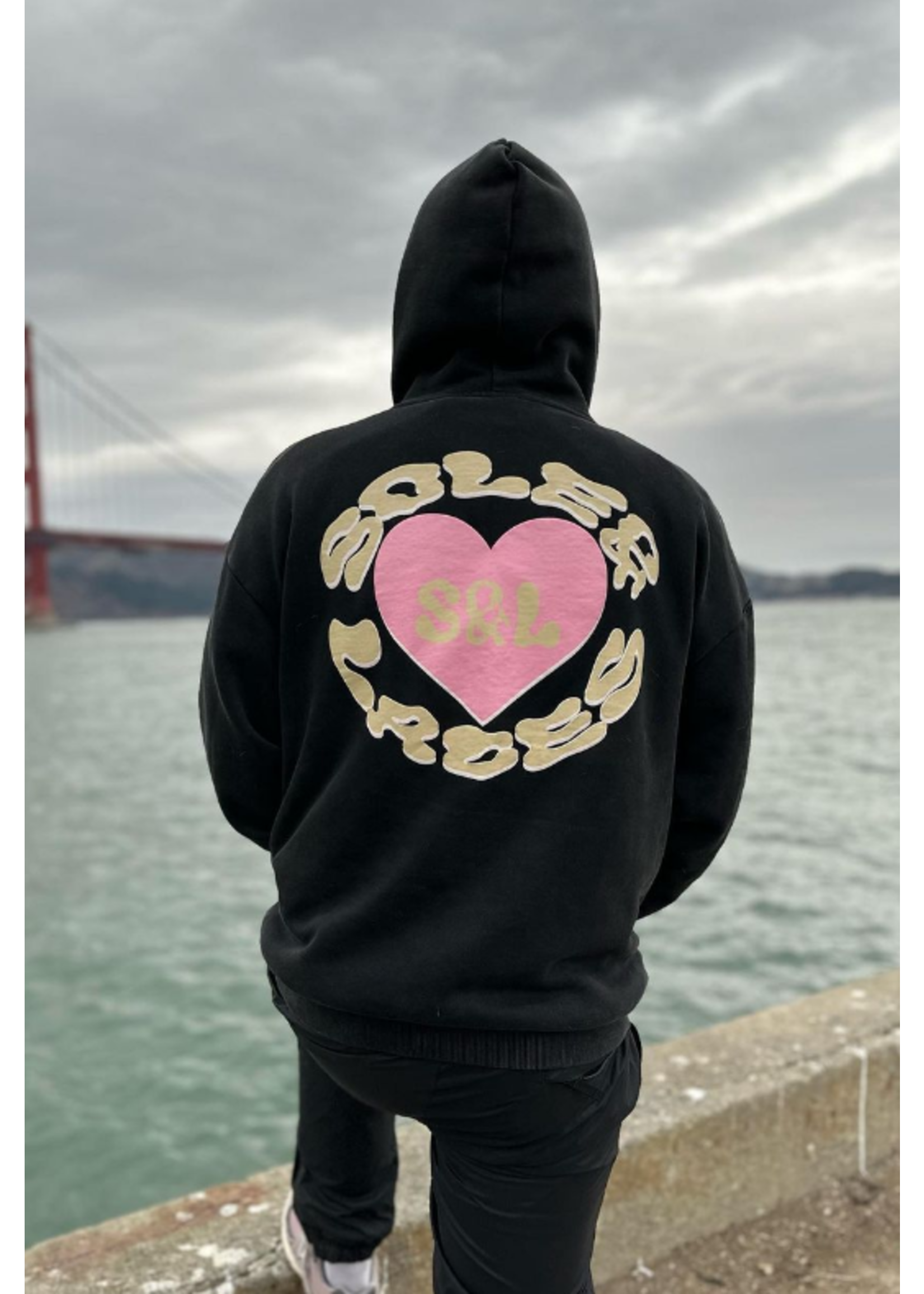 Sole and Laces Hoodie Heart Black