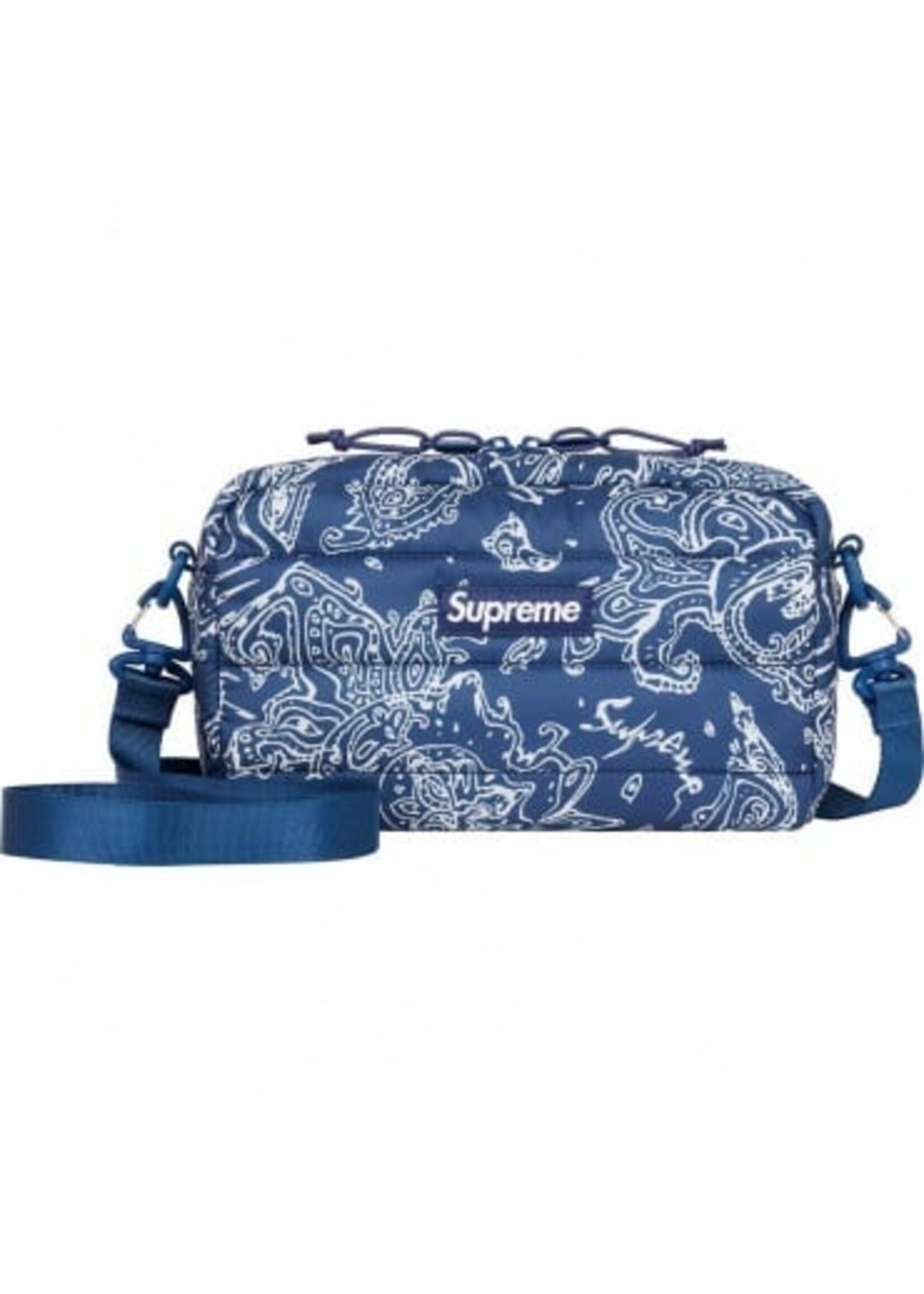 Supreme Puffer Side Bag Blue Paisley