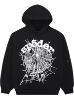 Sp5der Hoodie Web Black White