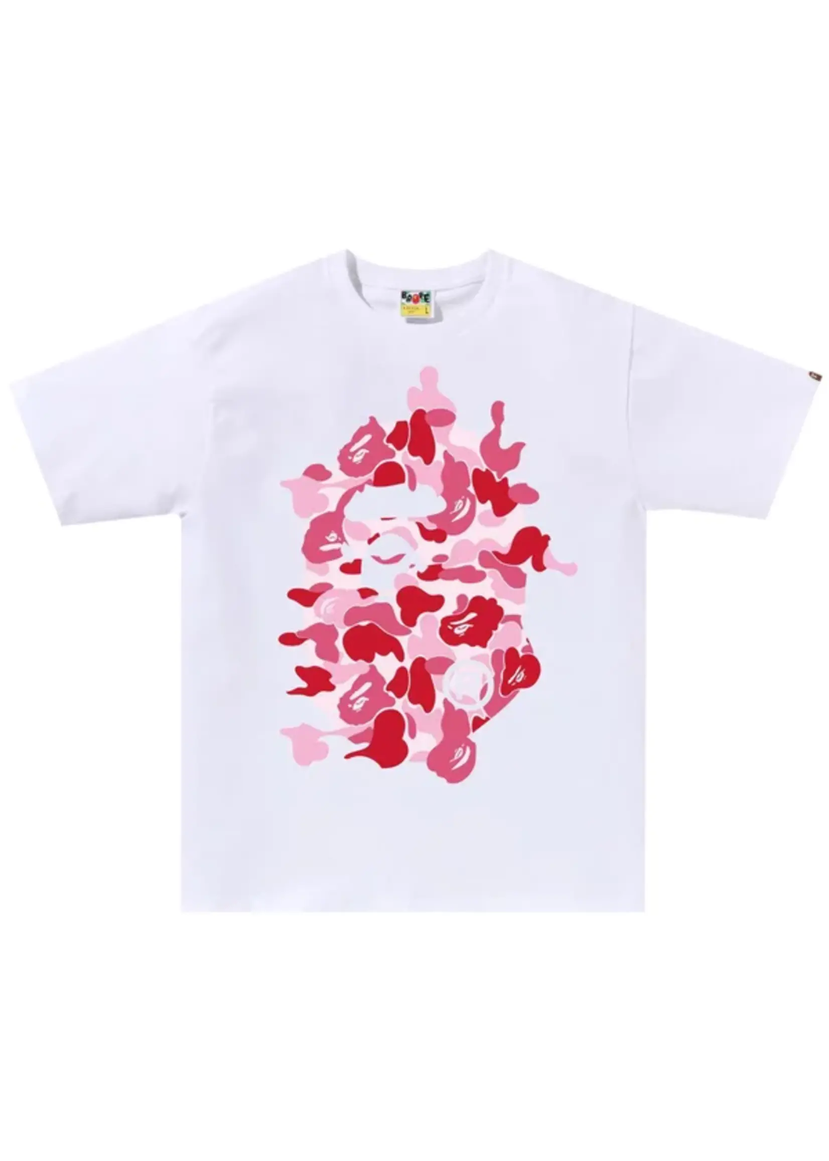 Bape Tee Bleeding Pink Camo Big Head White