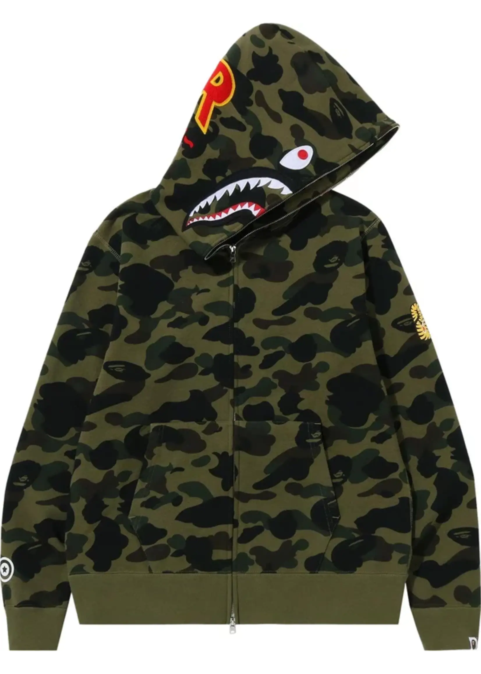 Bape Shark Hoodie Green Camo