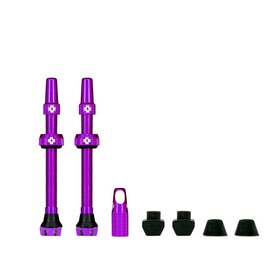Muc-Off V2, Valve Tubeless, Presta, 60mm, Mauve, Paire Muc-Off V2, Valve Tubeless, Presta, 60mm, Mauve, Paire