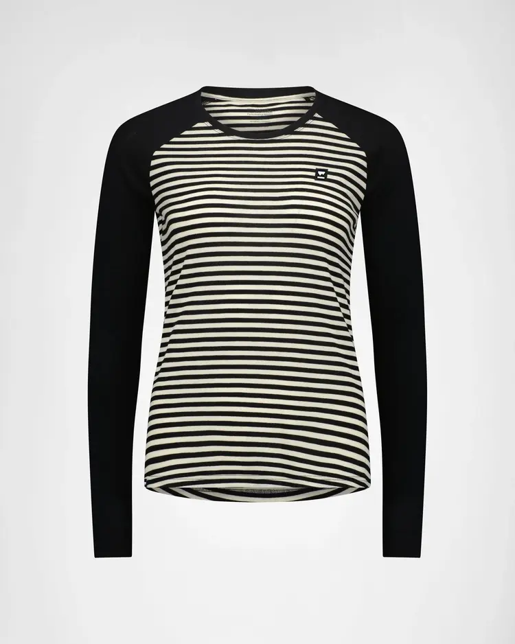 Mons Royale Chandail à manche longue Raglan Mr Stripe /noir