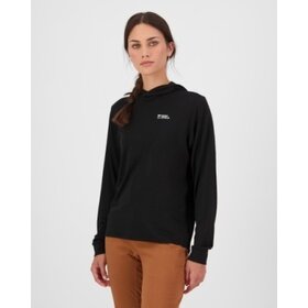 Mons Royale Womens Pivot Merino Long Sleeve Hood Black M