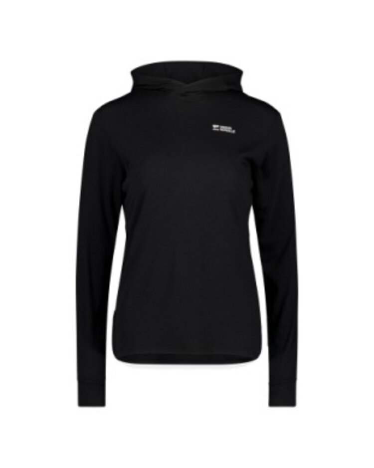 Mons Royale Womens Pivot Merino Long Sleeve Hood Black M
