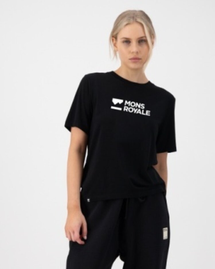Mons Royale Womens Icon Merino T-Shirt Black
