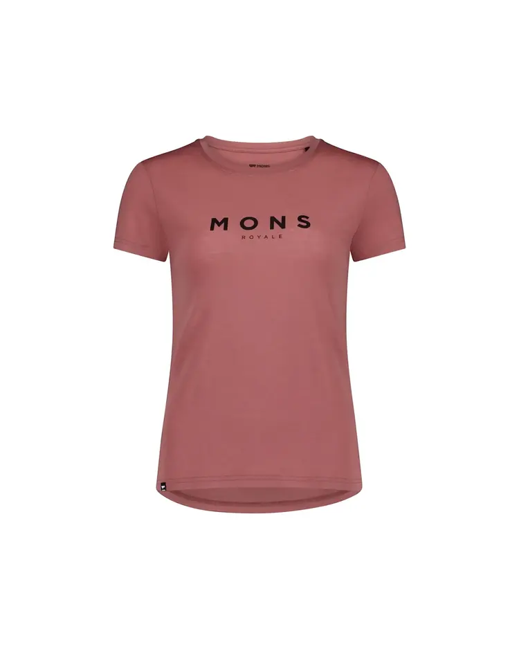 Mons Royale Womens Icon Merino Claaics T-Shirt Canyon Rose L