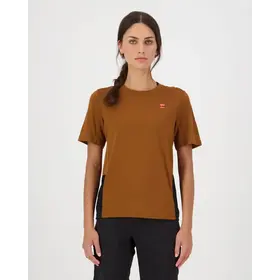 Mons Royale Womens Tarn Merino T-Shirt Caramel / Black