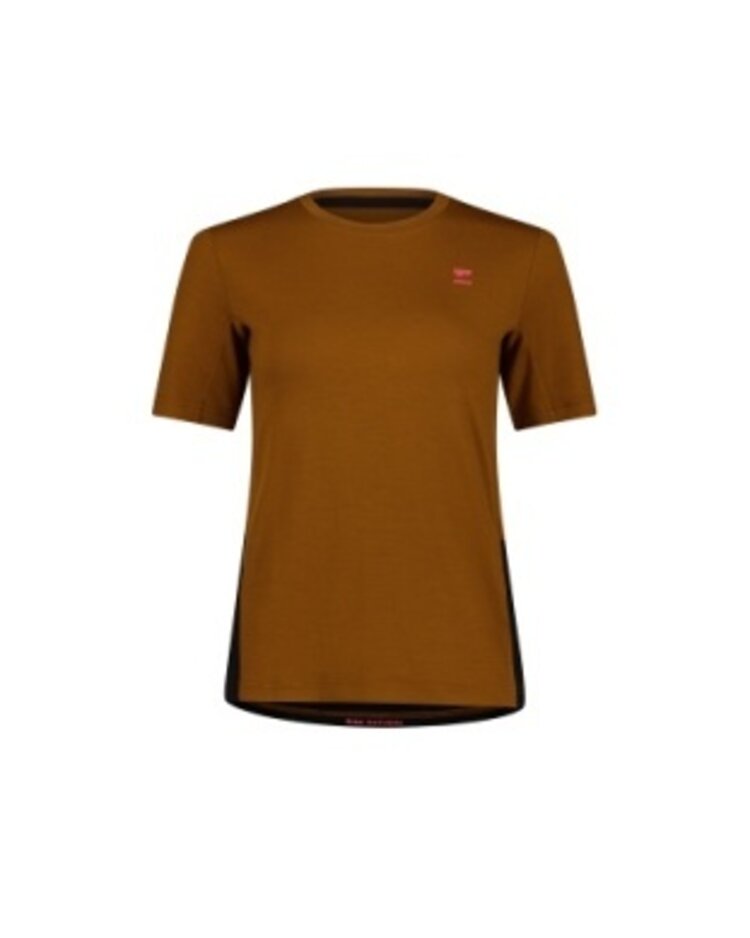 Mons Royale Womens Tarn Merino T-Shirt Caramel / Black