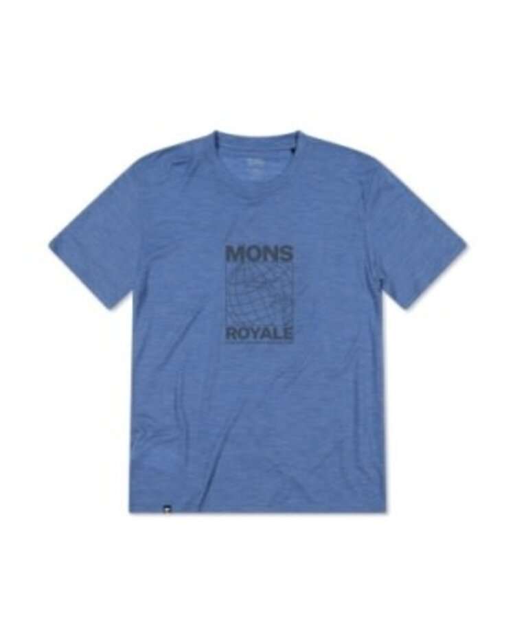Mons Royale Mens Zephyr Merino Tencel T-Shirt Steel blue