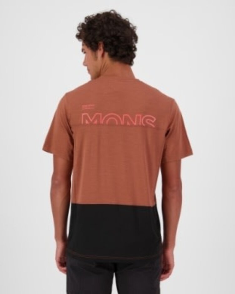 Mons Royale Mens Tarn Merino T-Shirt Cinnamon / Black