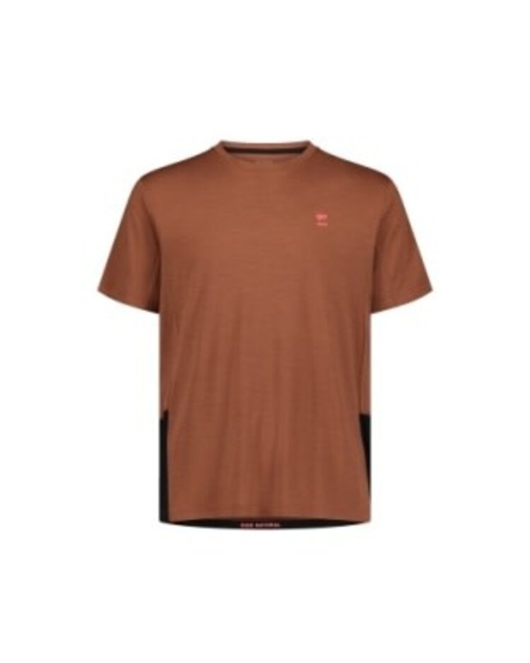 Mons Royale Mens Tarn Merino T-Shirt Cinnamon / Black