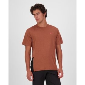 Mons Royale Mens Tarn Merino T-Shirt Cinnamon / Black