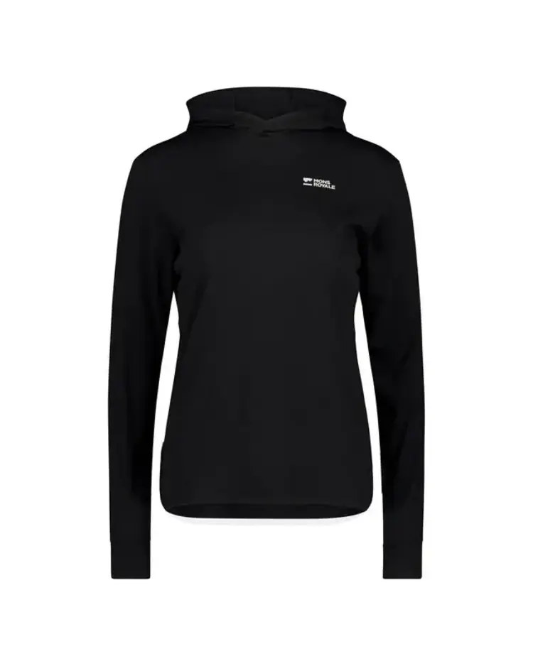 Mons Royale Womens Pivot Merino Long Sleeve Hood Black M