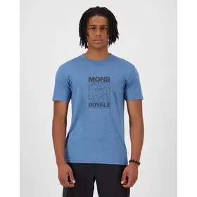 Mons Royale Mens Zephyr Merino Tencel T-Shirt Steel blue