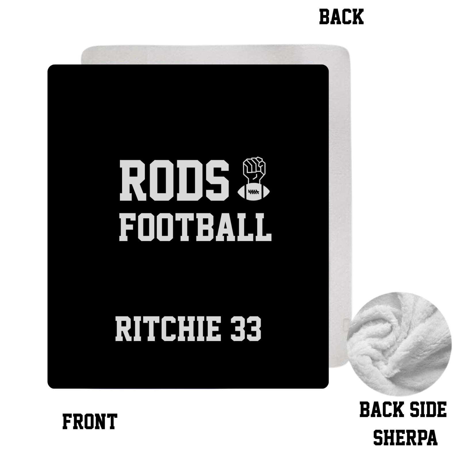 Rods 2026 Rods Personalized Fleece Football Blanket