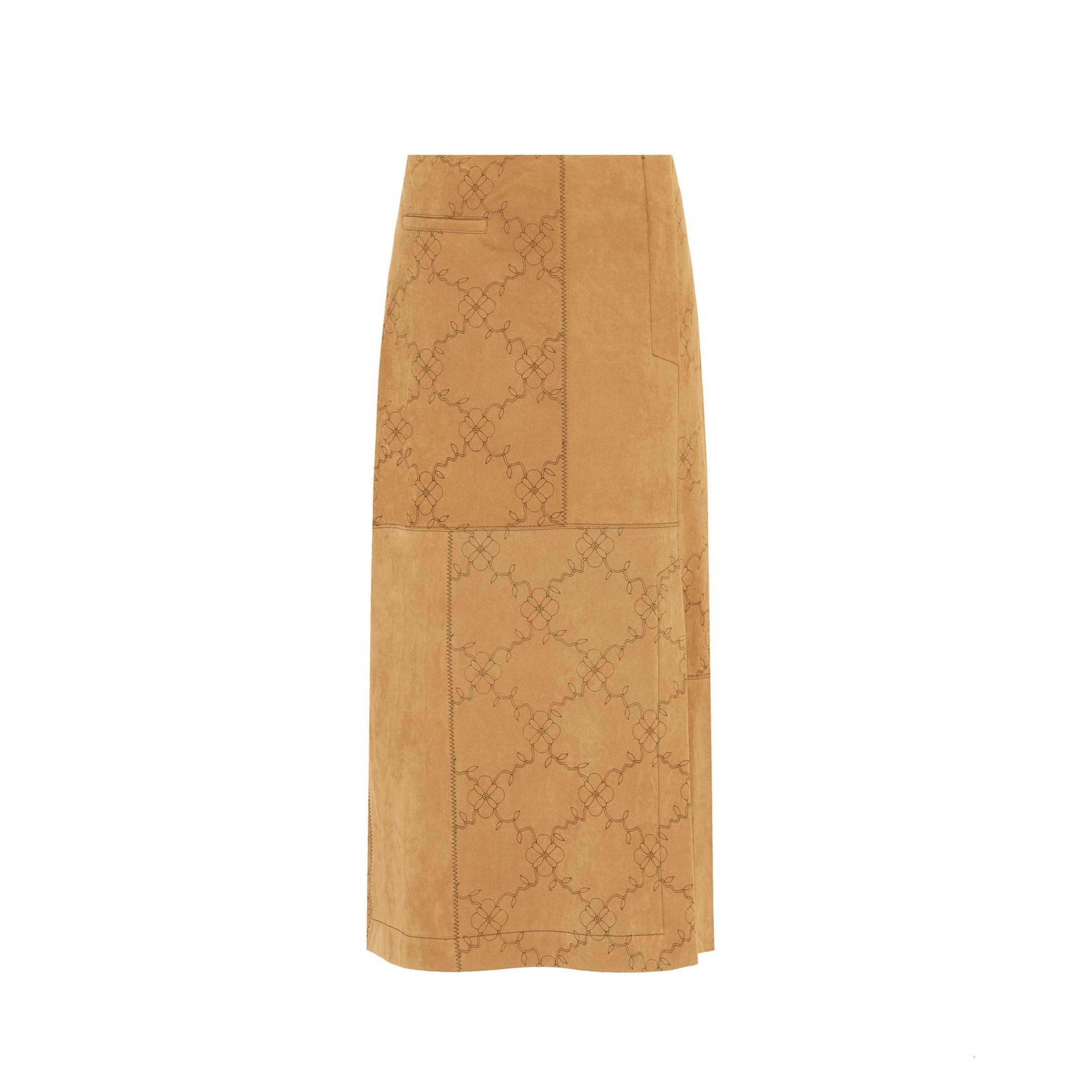 Beatrice Patch Eco-Suede Leather Skirt