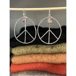 DeNev X-Small Silver Peace Sign Earrings