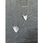 DeNev Oxidized Silver Heart Necklace on SS Cable Chain