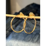 DeNev X-Small 18kt Polished Yellow Gold Vermeil Soft Hammer Hoop Earrings