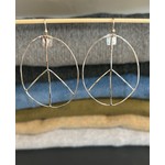 DeNev Large Sterling Silver Peace Sign Earrings