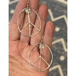 DeNev Small Silver Peace Sign Earrings
