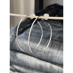 DeNev Large Silver Soft Hammer Hoop Earrings