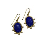 ARA 24k Collection 24k Gold, Diamond Frame and Lapis Drop Earrings