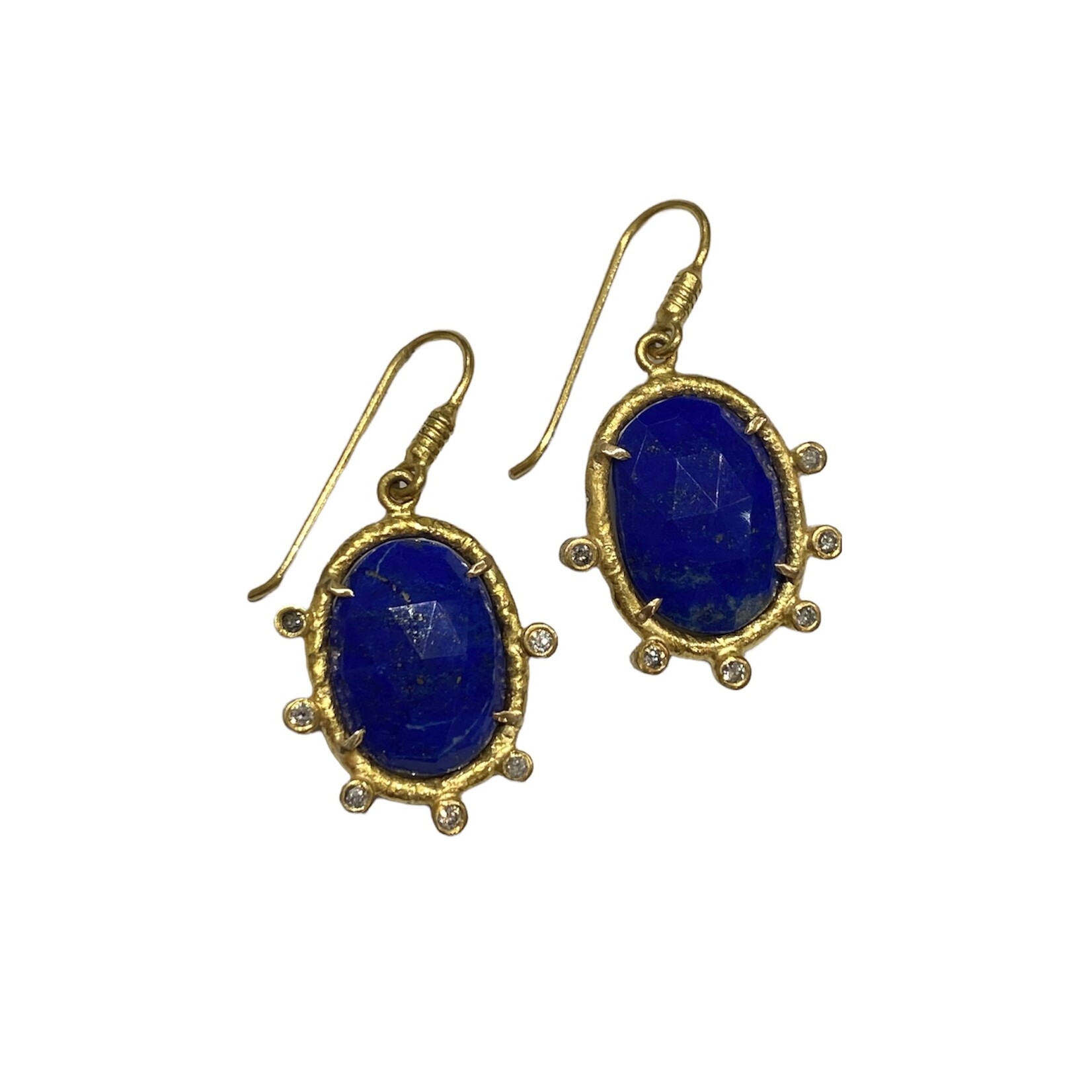 ARA Collection 24k Gold, Lapis, & Diamond Drop Earrings