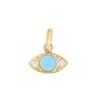 Gigi Clozeau Yellow Gold Evil Eye Turquoise Resin Diamond Pendant