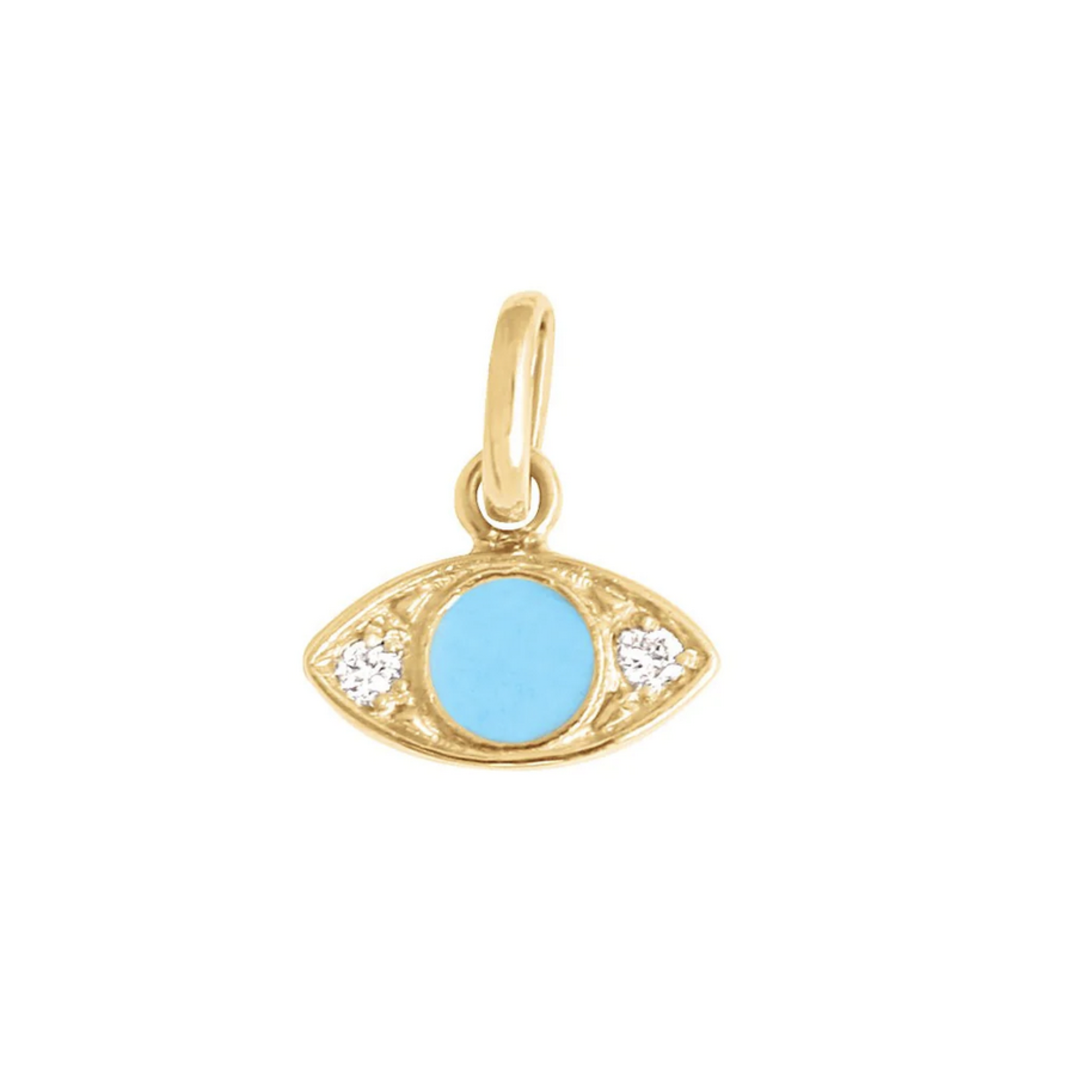 Gigi Clozeau Yellow Gold Evil Eye Turquoise Resin Diamond Pendant