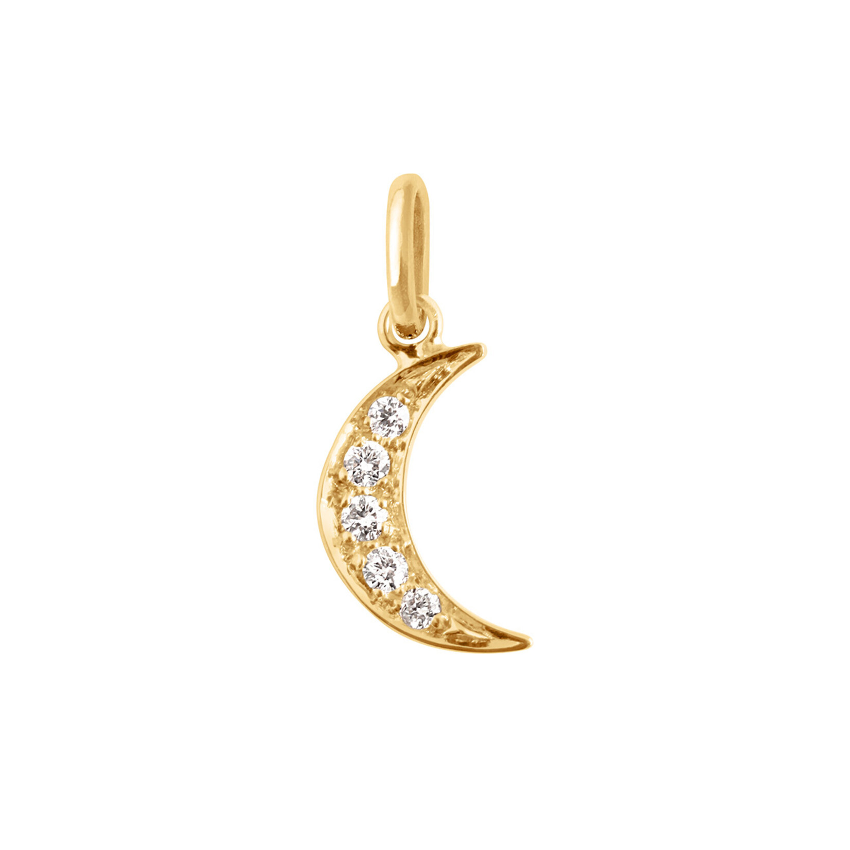 Gigi Clozeau Yellow Gold Diamond Moon Pendant