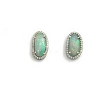 Lui Jewelry Opal (2.11ct) and Diamond (.36) Stud Earrings