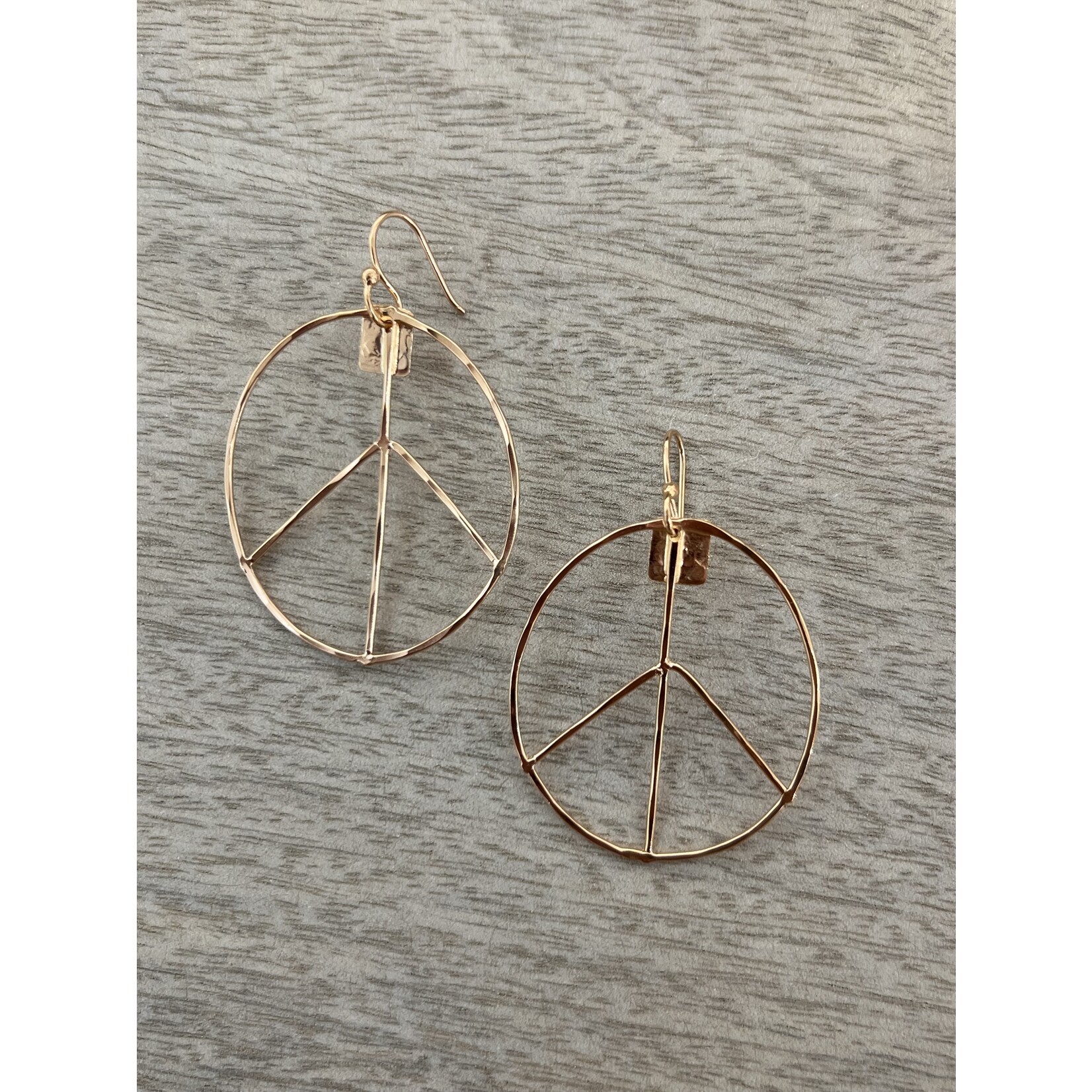 DeNev Small Rose Gold Vermeil Peace Sign Earrings