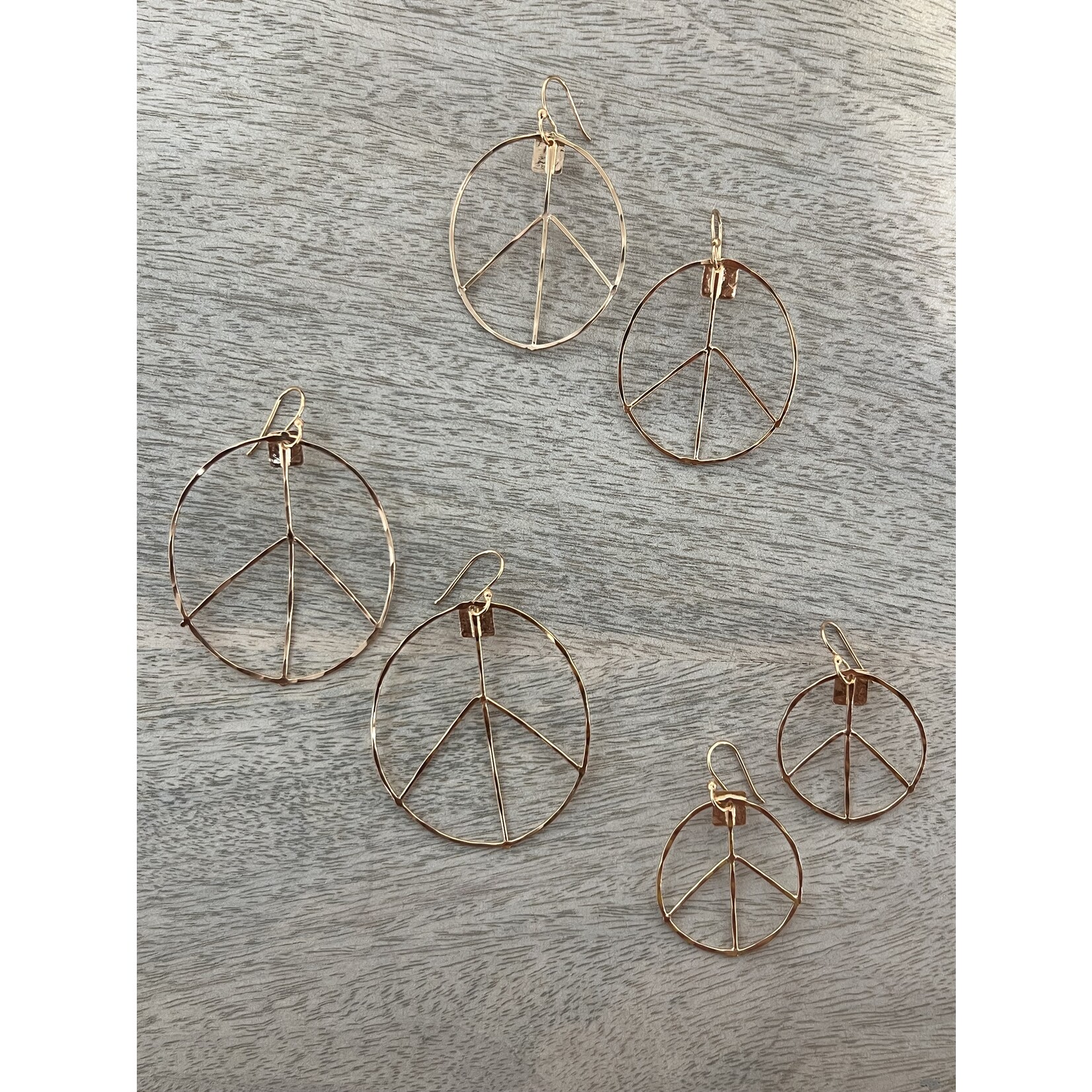 DeNev Small Rose Gold Vermeil Peace Sign Earrings