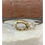 Silver,14k Gold, and Diamonds "Donut" Cuff Bracelet