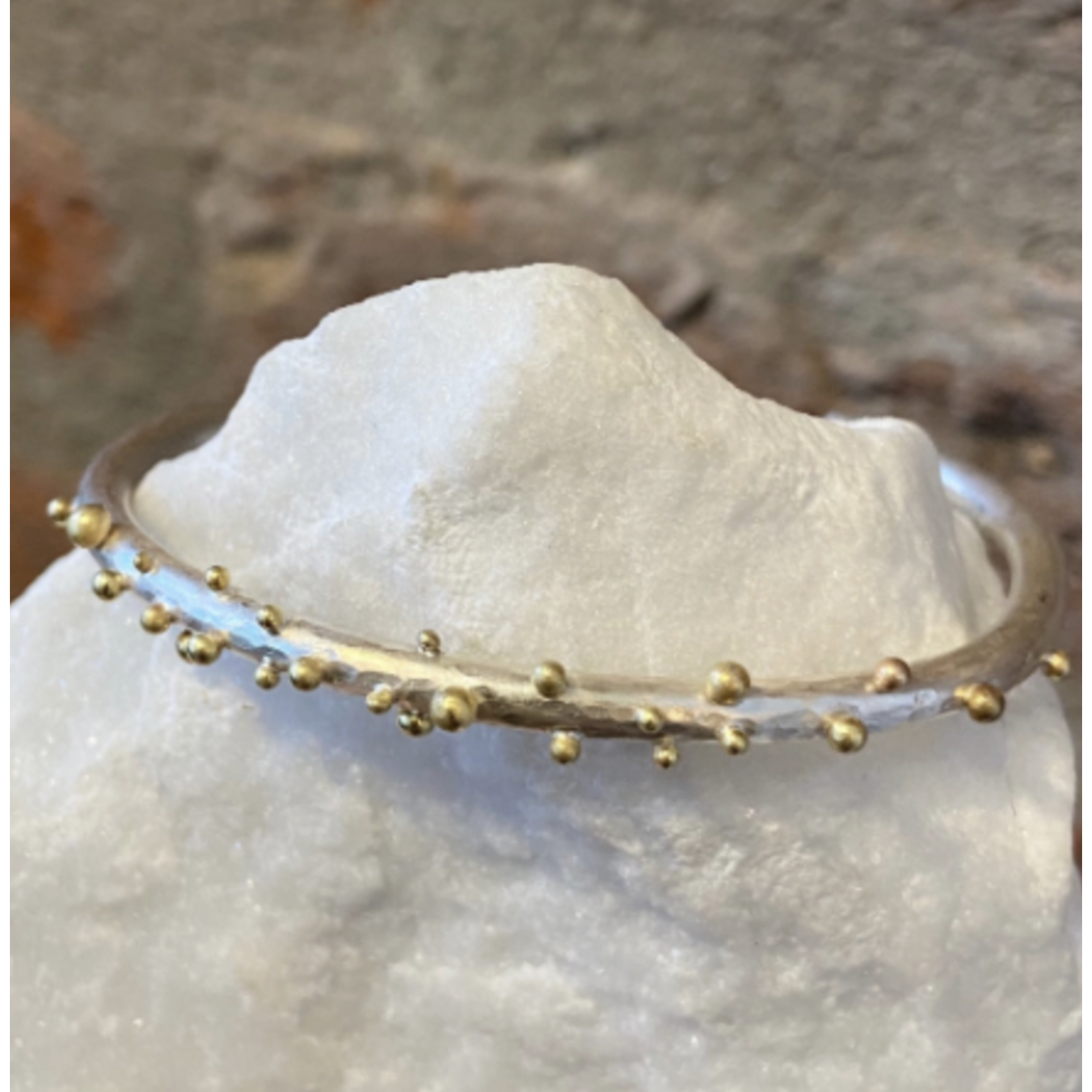 Silver and Gold "Bumpy" Cuff Bracelet