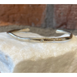 14k White Gold and Diamond "Small Ripple" Cuff Bracelet