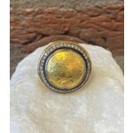 ARA Collection 24k Gold Ottoman Gold Coin & Diamond Statement Ring (size 7)