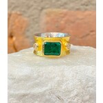 ARA Collection 24k Gold, Diamond, & Emerald Ring (size 6, 2.69cts emerald)